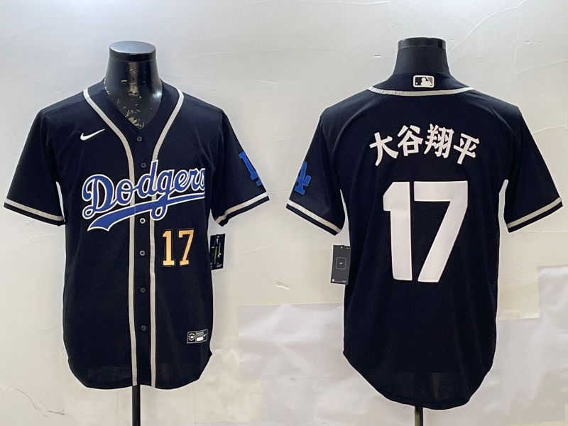 Men Los Angeles Dodgers 17 Ohtani Black Fashion Game 2025 Nike MLB Jersey style 3015